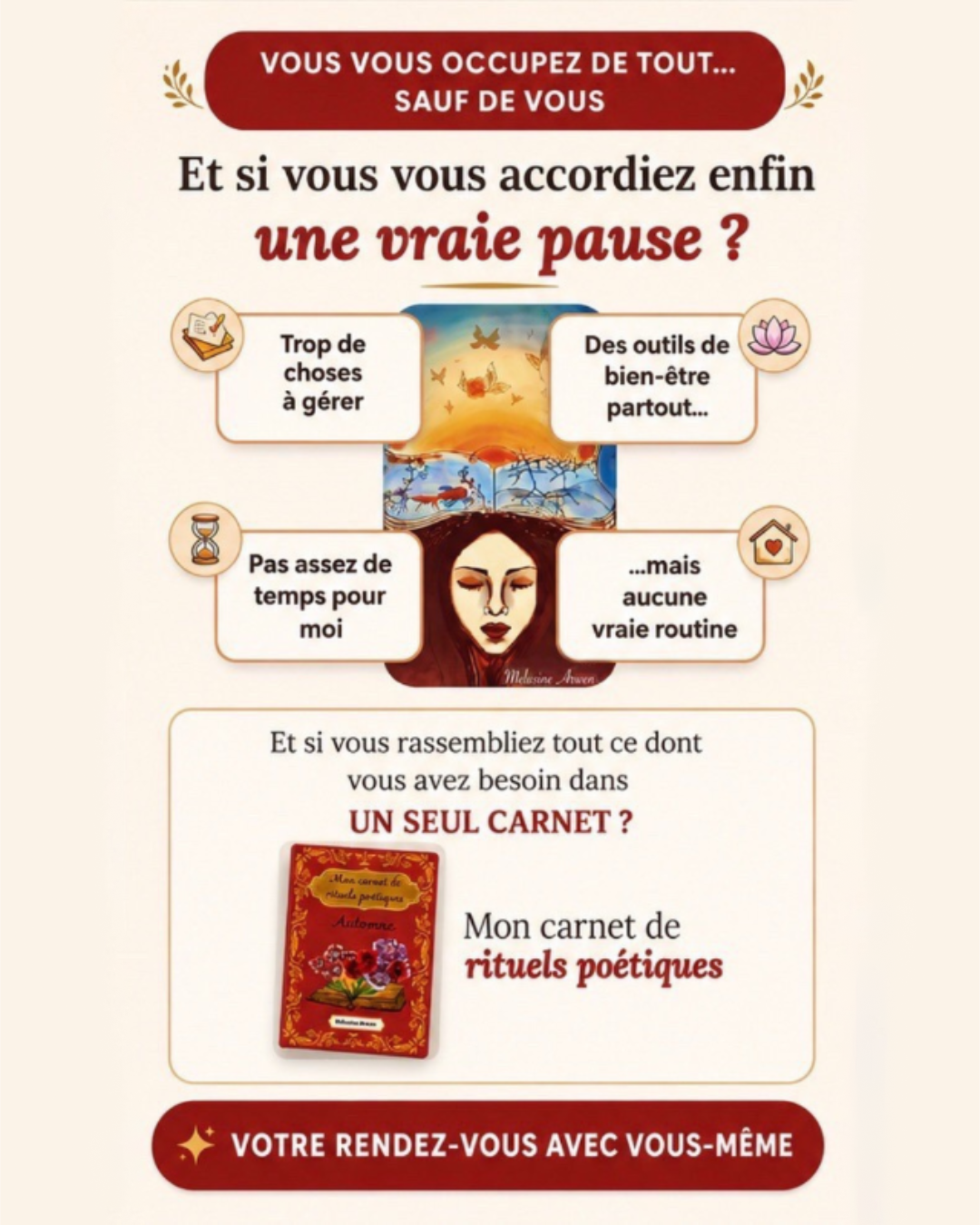 Visuel du carnet de rituels poétiques et de ses quatre univers