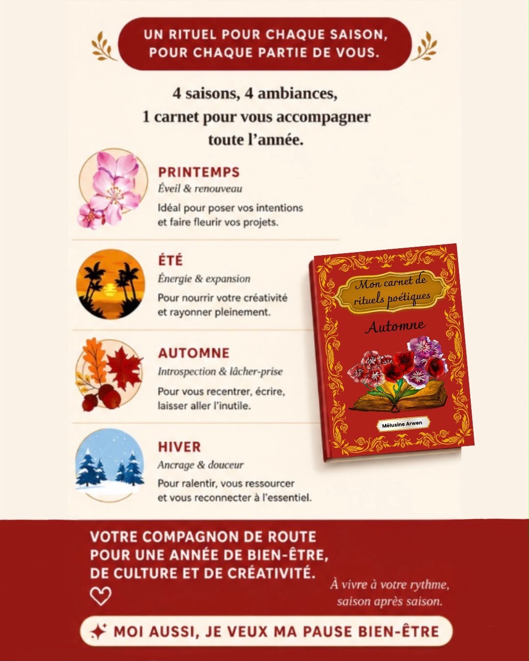 Les quatre saisons du carnet de rituels poétiques